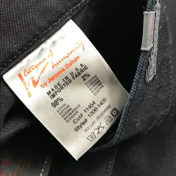 Citizens of Humanity Women’s Elson Charcoal Black Straight Cut Jeans Size 25 - Picture 7 of 10